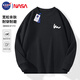 NASA GISS Sweater Men's Spring and Autumn Versatile Round Neck Long Sleeve T-Shirt Teen Couple Top Jacket Black XL