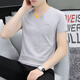 
SEPTWOLVES (SEPTWOLVES) Men's 2025 New V-neck Young Men's Short Sleeve T-shirt Pure Cotton Slim Thin Summer Casual Top T-shirt QY691 Black M