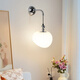 Grand View Garten Wandleuchten moderne einfache kreative Atmosphäre Wohnzimmer Treppe Korridor Gang Hintergrund Wandleuchte Hauptbettbettlampe E167 4839-23 cm Roségold-Stein-Wall-Leuchtfarb Farben