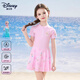 Disney children's swimsuit girls one-piece sun protection swimsuit 2025 new girls middle and large children junior high school student training swimsuit pink Princess Elsa 110 100 height 100-110cm weight 25-35Jin Jin is equal to 0.5 kg