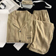 Sinnliche Wolke Baumwollpyjama Herren Frühlings-Strickjacke Langarm Langhose Langhose Cartoon Teenager Home Clothing Set K12529# Double Short L Empfohlen 100-130