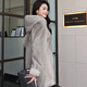 Winter Home Brand Fur 2025 Neu importiertem Nerzmantel Frauen Voller Nerz-Kapuzen mit mittlerer Länge Nerzfell Jacke Silber Blue XL 120jin [Jin entspricht 0,5 kg] -140jin [Jin ist gleich 0,5 kg]