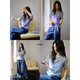 Couleur large (kuose) Jaune Faux T-shirt T-shirt Top Top début d'été 2025 Été Nouveau femme à manches courtes lâches Bleu clair 5012 M
