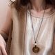 
Lu Shan long necklace women's sweater chain black rope new Chinese retro pendant necklace long skirt Sentiment ancient style decoration brown pendant [suspended box]