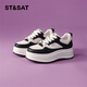 Samstagsbrettschuhe für Frauen dicker Sohle 2025 Sommer Neue Festfarbhöhe-verstärkt kleine Schuhe für Schuhe für vielseitige Freizeitschuhe Trendy Black 37 (235 mm) Standardcode