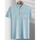 La Hailan Home Hla Hla mismo de mediana edad para hombres Camiseta de manga corta Traje de papá POLO Summer Fino Padre Seda Seda-9923 Blue Real Pocket M 48/165