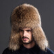 Yinghui fur hat men's winter middle-aged and elderly genuine leather ear protection hat Northeastern men's thickened elderly fox fur real fur hat raccoon hair original color M/56-58CM or above head circumference