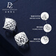 Duozun pt950 genuine platinum ear hooks for women, platinum square earrings, new Chinese Valentine's Day gift for girlfriend, square ear hooks, 1.3g (pair)