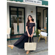 
Inside and Outer Spring 2025 Sleeveless Spliced ​​Chiffon Hem Fake Two-Piece Dress A1105 Blue L