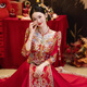 枝己情侣秀禾服2025新款中式婚纱新娘敬酒服嫁衣结婚礼服出阁服 HF045(仅女装) M