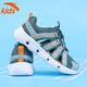 Anta Children's Sandals Boy's Middle Child Mesh Buchable Baby's Baby Bump Foot Kick Hole Chaussures de plage de Boy's Beach Traçage des chaussures de ruisseau Sage Green / Fish Green 33