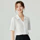 
Inman [all cotton] French Comfortable V-neck Short-sleeved Shirt Women's Summer Commuter Shirt Top Crescent White M