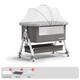 
Crib movable cradle bed portable two-in-one foldable multi-function bb bed newborn splicing bed aluminum alloy-mu Yuyun gray丨Dream-full model [memory