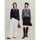 Inman velvet lace lace-up cardigan sweater 2025 autumn women's new simple commuter long-sleeved knitted jacket Noble gray M