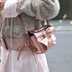 
CHARLES/KEITH25 autumn new product retro pleated bow mini handheld crossbody bag CK6-40151554 Aura Pink Aurora Powder XXS