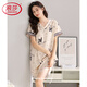 LANGSHA LUMBRE LURXE NIGNEGOWN SUMME FEMME SUMBRE CHEMIS À LA ROBE À LA MANDE À LES CHEURS MING Été 2025 Nouveau Satin Satin Summer Nightgown 9928 Mint Blue M
