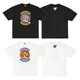 Lee Kids japoneses retro letras inglesas dibujos animados impresos camiseta de algodón de algodón de bambú de manga corta 3890 blanco l