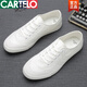 Cartelo 2025 Nuevos zapatos de lienzo para hombres en verano versátil Versión coreana transpirable White Casual Diver Drive Flat Men's Zapatos Blanco 9272 Estilo de cordón 40