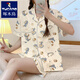
Woodpecker pajamas for women in summer short-sleeved pure cotton three-piece set cartoon cute shark student home clothes can be worn outside in summer #FS-three-piece set 14128 M [75-95Jin[Jin equals 0.5 kg]]