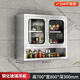 Tingbaisheng stainless steel home kitchen wall cabinet cupboard bathroom bathroom wall cabinet balcony wall storage cabinet cabinet wall cabinet 304 stainless steel thickened glass door wall cabinet 80 cm wide