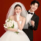Kuyibao Chinese Valentine's Day white veil headdress photo props bride engagement proposal main wedding dress certificate registration wedding small light