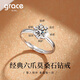 Grace Girl PT950 Platinum Ring One Carat Diamond Ring Proposal Confession Anniversary Birthday Gift for Girlfriend One Carat Platinum Moissanite Love Diamond Ring