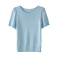 Osa handmade crochet sweater short-sleeved women's high-end summer thin 2025 high-end brand fashionable design top Blue S