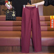Woodpecker official nine-point Harun Suit Pants for Women 2025 Spring and Autumn Casual Summer Slim Straight Pants Drooping Temperament Professional Small Khaki M /27