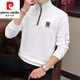 Pierre Cardin Halbzipper Sweatshirt für Männer im Frühling und Herbst Neues Casual Trendy Stand Collar Long-Ärmeln T-Shirt für Männer vielseitiges Basishemd 6188 Khaki M empfohlen 90-110jin [Jin gleich 0,5 kg]