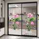 
Bamboo painting kitchen door sliding door anti-collision stickers glass door transparent stickers bathroom bathroom window paper wall stickers lotus 9274 two sets extra large