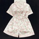 Yalu Bingsi pajamas for women in summer thin short sleeves 2025 new romantic flowers can be worn outside in summer high-end home clothing FS_9214# cardigan double short lace pocket XL