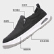 Monide Marke Leinwandschuhe Herren trendy lässige und vielseitige atmungsaktive Stoffschuhe faul ein Fuß-Resistenter Herrenschuhe Schwarz 40