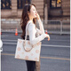 KMKG新款真皮托特包大容量手提单肩女包通勤时尚2024 米白色
