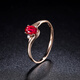 Tingliang 0.7 carat pigeon blood red ruby ring 18K gold inlaid diamond colored gemstone ring size message (10 to 21) ready stock