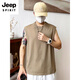 Jeep Spirit Summer New Long Velvet Cotton Fashion Brand Sports Mest Vest Мужская футболка с рукавами мужская американская жилетка светло-серая минималистская подгонка удобная версия M 90-105Jin [Jin равняется 0,5 кг]