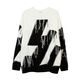 International Automne and Winter Fashion Brand Design Niche Couleur contrastée épissage Sweat Ripped Sweater Men American Retro Trendy Ins Loose Loty Style High Und Fouet Top 826 Abricot Couleur de haute qualité L Suivez le magasin pour la livraison prioritaire