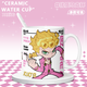 NIDJOJO's wonderful adventure Q version Gioro Jotaro Oriental Joetsusuke peripheral ceramic mug coffee cup i [white single cup] TJ4855 exquisite [mug] + coaster + spoon