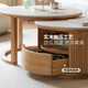 Solid wood coffee table size combination modern simple log round tea table living room slate tea table small apartment storage side table solid wood color + white slate surface coffee table + side table