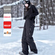 AWKA ski pants for women and men 2025 new waterproof 3L warm workwear ski pants cold-proof plus P cotton black BZK116 M