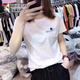 啄木鸟2025夏季新款正肩白色短袖t恤女漂亮薄款宽松大码纯棉体恤上衣潮 KC693白 S