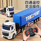 Zhouke children's remote control transport vehicle boy large truck container engineering vehicle car cargo truck model children's electric vehicle remote control gift box 42CM blue + white container three battery set