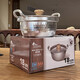 Burnison Japanese desktop small hot pot ramen pot soup pot double-eared snow pan export quality small hot pot silver induction cooker open flame 1 inch
