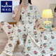 Woodpecker Japanese ins Xiaoxin pajamas for women in summer short-sleeved pure cotton three-piece set 2025 new cute student home clothes #FS-three-piece set 14135 L [95-112Jin[Jin equals 0.5 kg]]