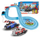 El equipo de Carrera Wangwang hizo excelentes contribuciones Carrera Conjunta Modelo Carrera Track Racing Boy Train Los juguetes de control remoto para niños con una longitud de la pista 2.9 metros Archie Police Car + Maomoo Fire Camion Equipment no incluyen batería