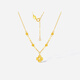 Saturday blessing yellow 18K gold love four-leaf clover necklace girl birthday gift C0616327 40+5cm