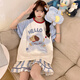 Junjunsui dimei kurzärmeligte pyjamas für Frauen im Sommer reines Baumwollshorts Anzug Anzug Cartoon Teenager Großgröße Fett MM Student Student Home Clothes Short-4001 M [Empfohlen 80-100jin [Jin gleich 0,5 kg]]]