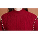 TJQ ​​Luxury High-End-Marke Strickkleid für Frauen 2025 Herbst neuer Stil Slim Temperament Langarm modischer Rock rot m