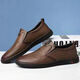 Woodpecker [real leather] leather shoes for men men's casual shoes for men soft sole young and middle-aged versatile lace-up business leather shoes wedding 677 black leather boutique version 38