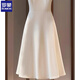 Romont French dress for women 2025 new style dignified and elegant designer chic and beautiful white round neck niche dress white M 100-110Jin Jin is equal to 0.5 kg