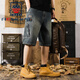 Aemape Apple Casual Lose Retro Multipocket Denim Shorts Herren 5-Punkte-Sommer-Dünnkühle Fünf-Punkte-Hosen großer Größe 9926 Blau 28 Geeignet für 90-105 Jin [Jin entspricht 0,5 kg]